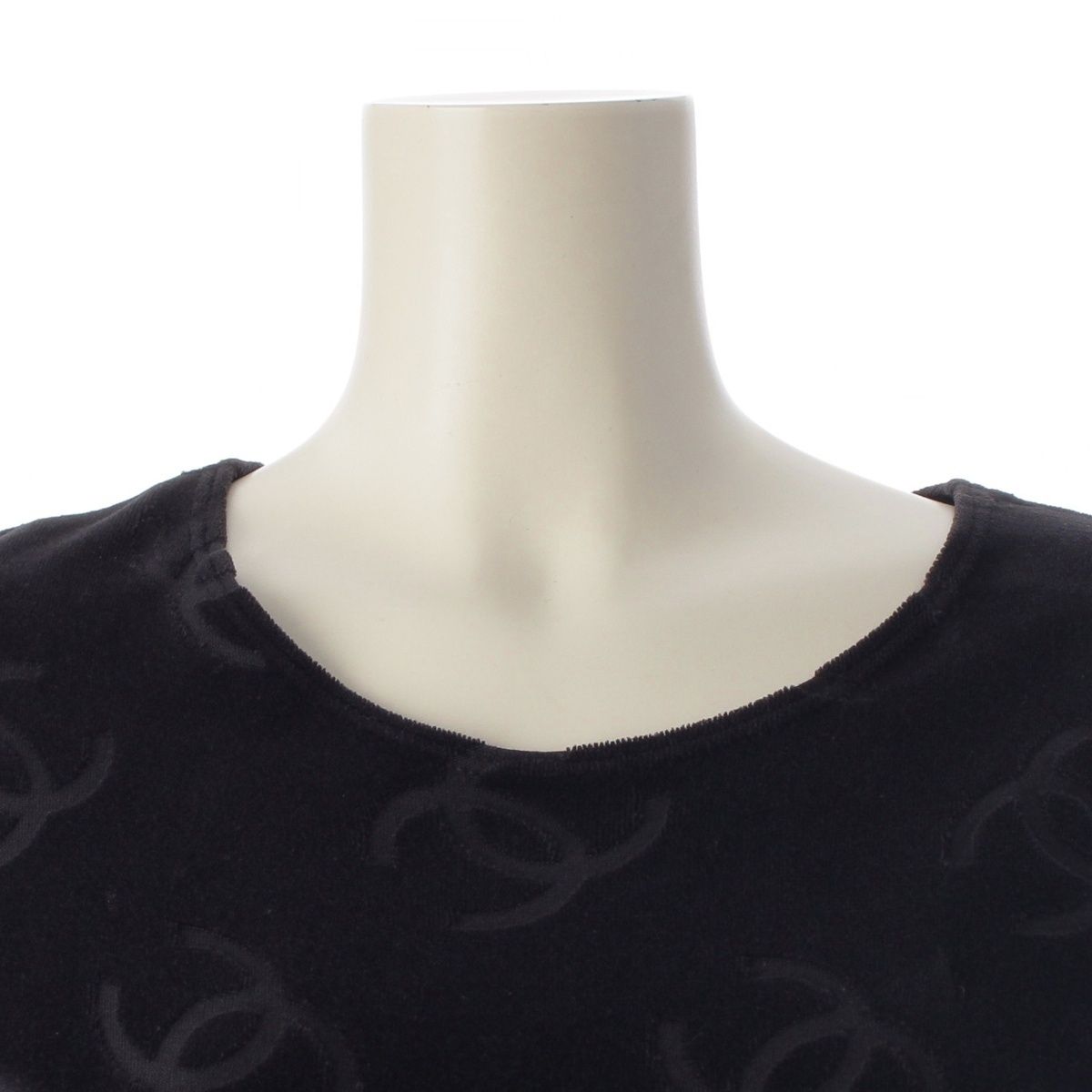 Chanel 96P Cotton Nylon Velour Dress Top Skirt Black 36 — view 5