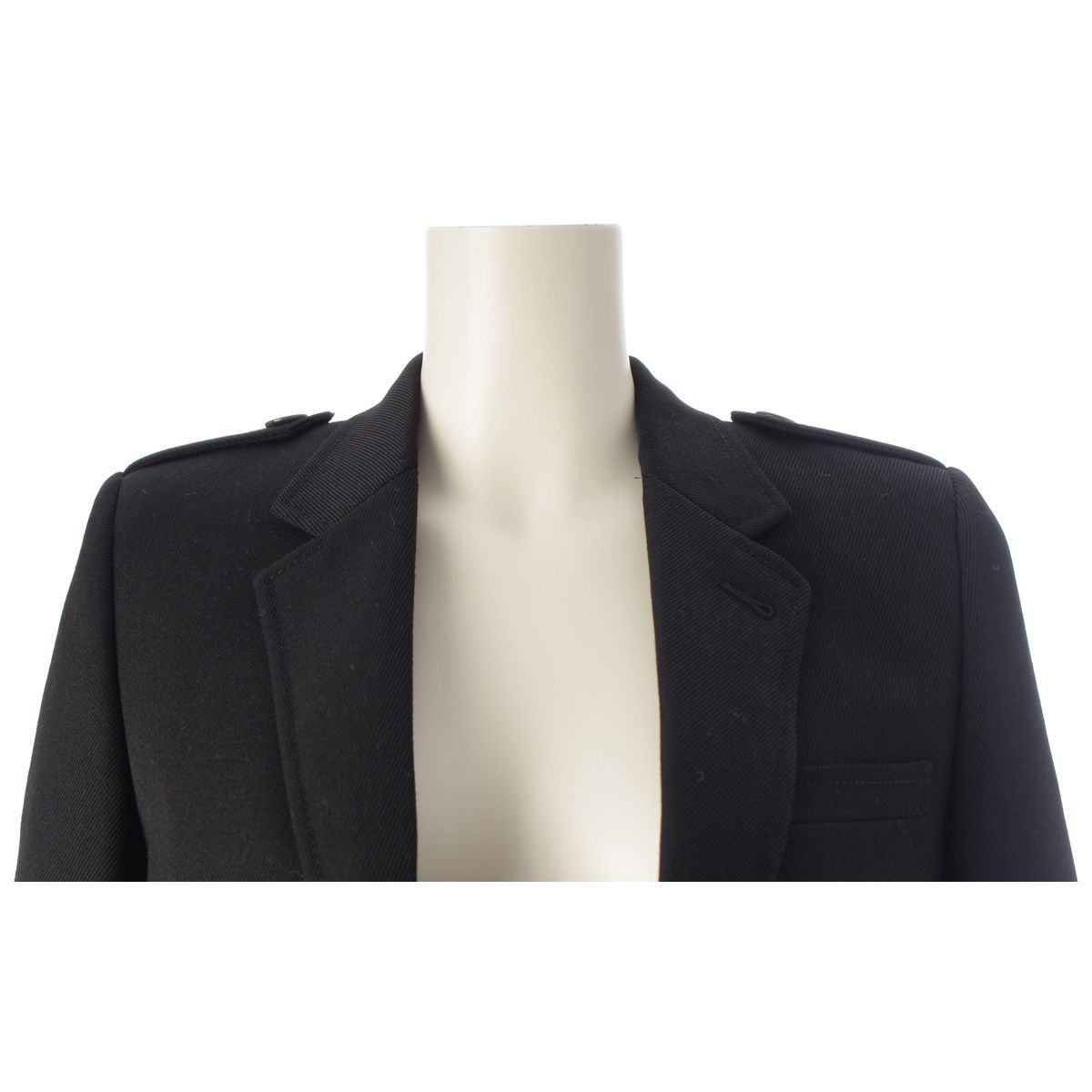 Saint Laurent Wool Cropped Jacket Black — view 5