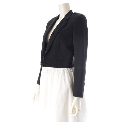 Saint Laurent Wool Cropped Jacket Black — view 2