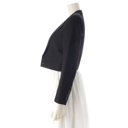 Saint Laurent Wool Cropped Jacket Black — view 3