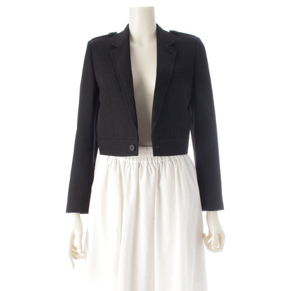 Saint Laurent Wool Cropped Jacket Black