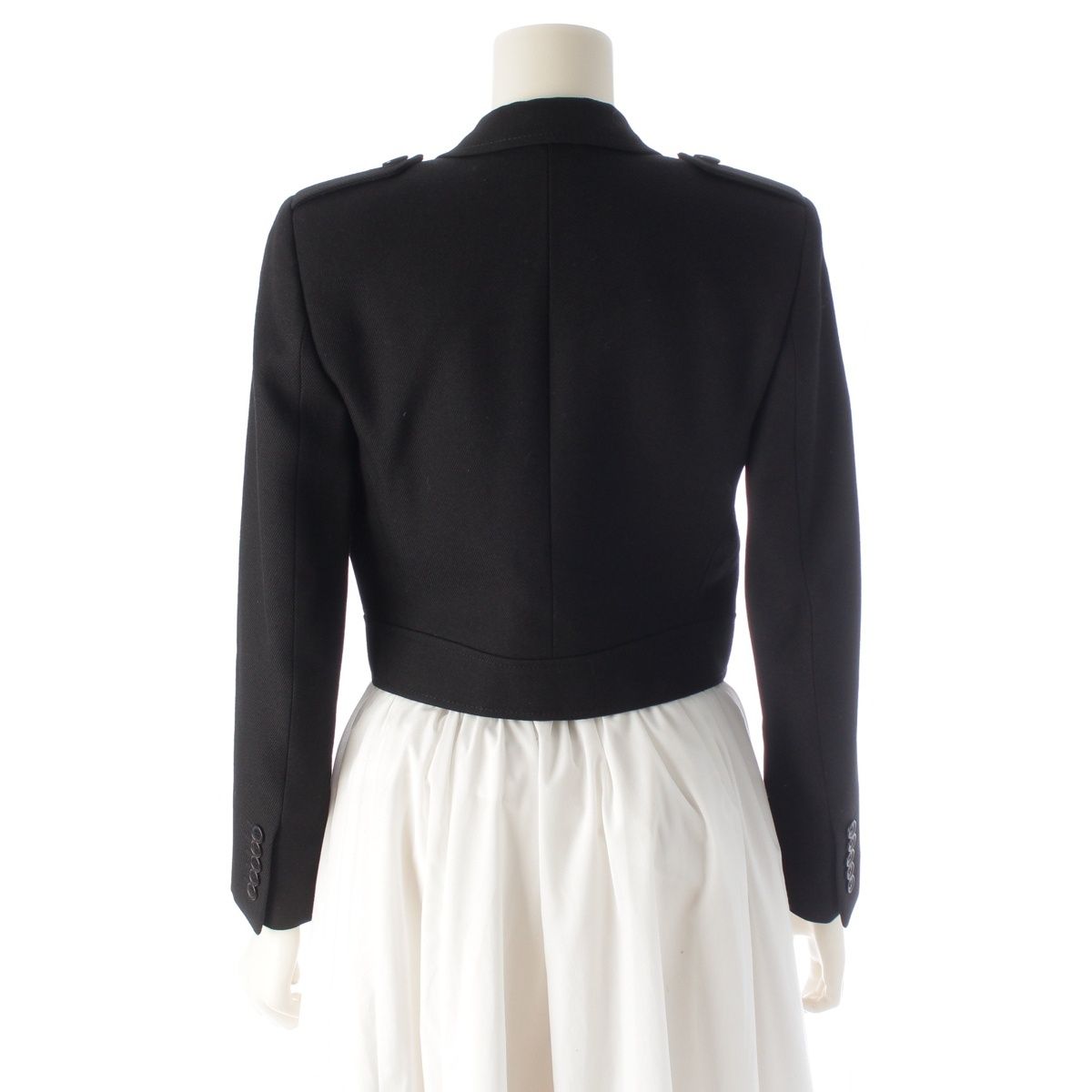 Saint Laurent Wool Cropped Jacket Black — view 4