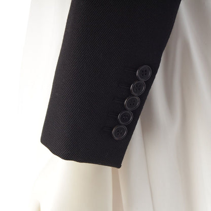 Saint Laurent Wool Cropped Jacket Black — view 7