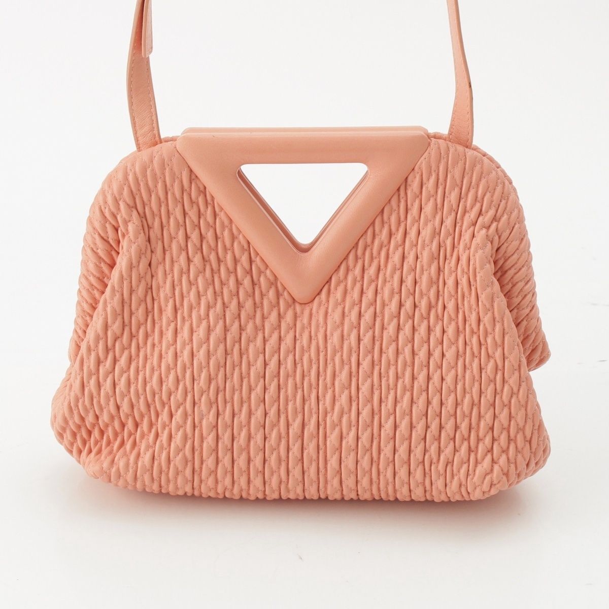 Bottega Veneta Leather Point Small Shoulder Bag Pink — view 4