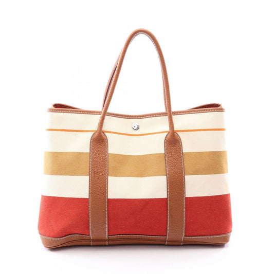 Hermes Tote Bag Garden Party PM Ecru Rouge Venetian Gold Go