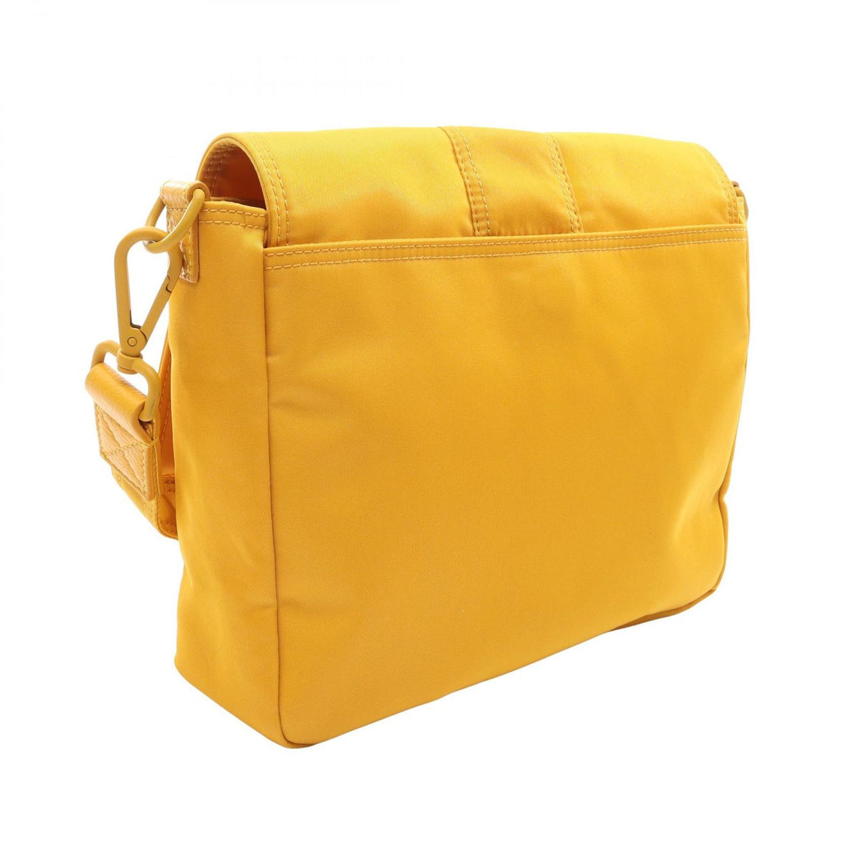 Fendi Shoulder Baguette Bucket Messenger Yellow Nylon Leather — view 2