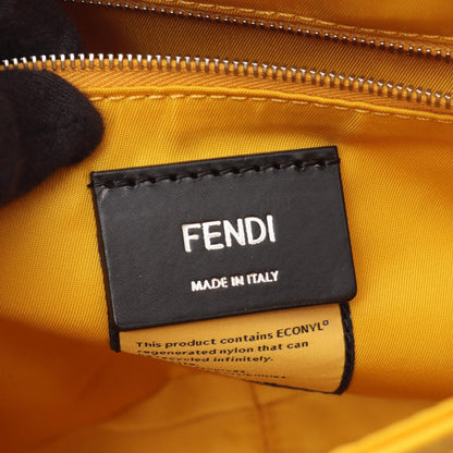 Fendi Shoulder Baguette Bucket Messenger Yellow Nylon Leather — view 4