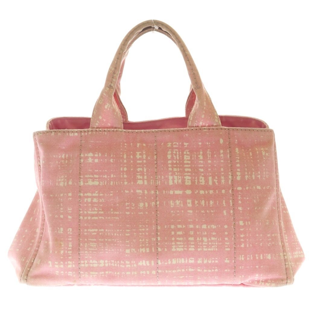 Prada Canapa Triangle Logo Canvas Tote Bag Pink — view 2