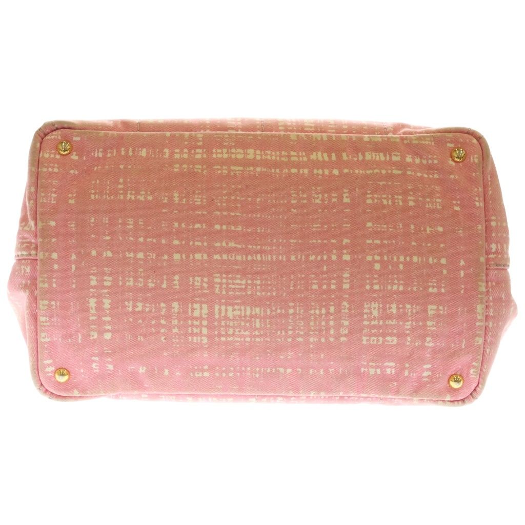 Prada Canapa Triangle Logo Canvas Tote Bag Pink — view 4