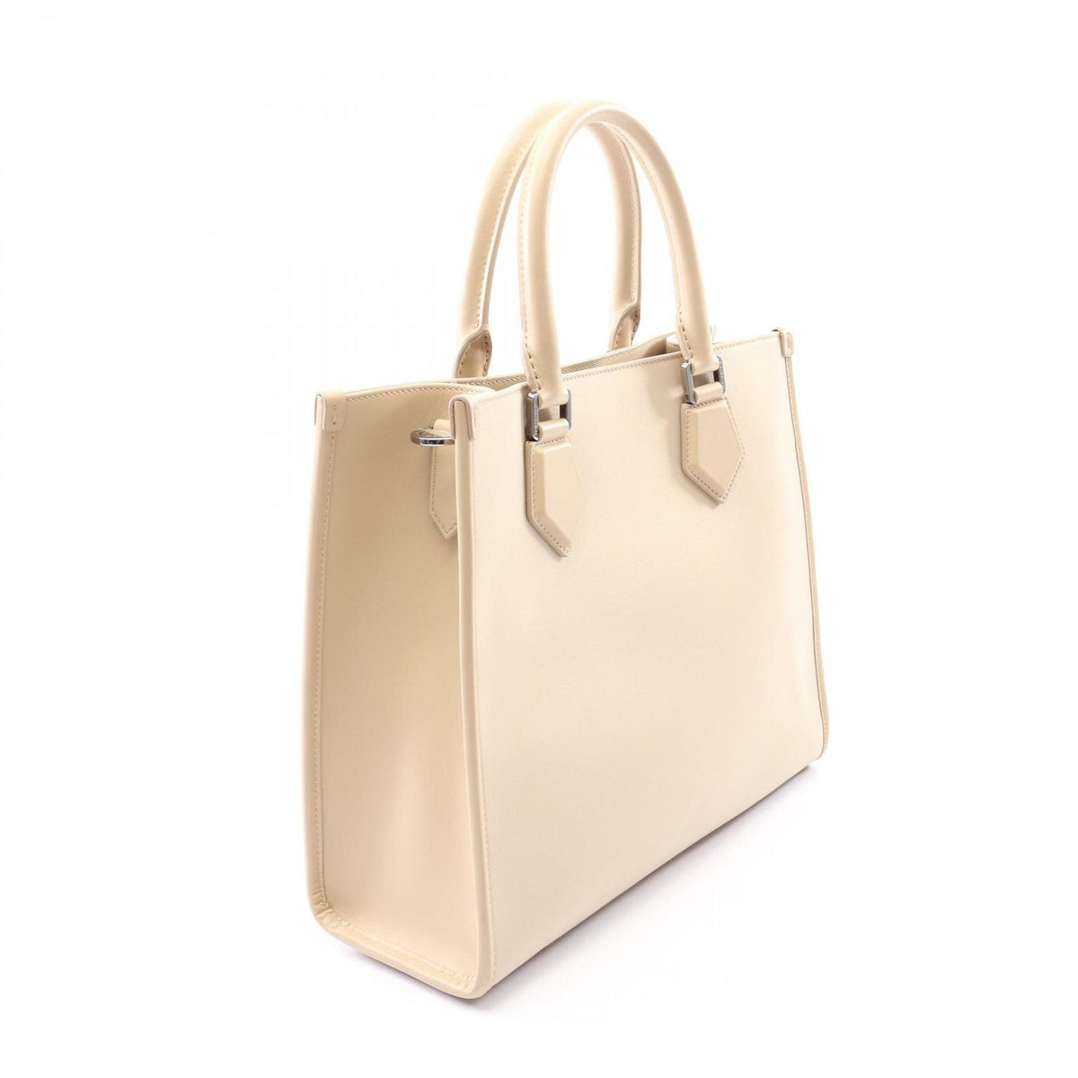 Dolce & Gabbana Tote Bag Logo Shopping Small 2-Way Beige Nylon Leather — view 2