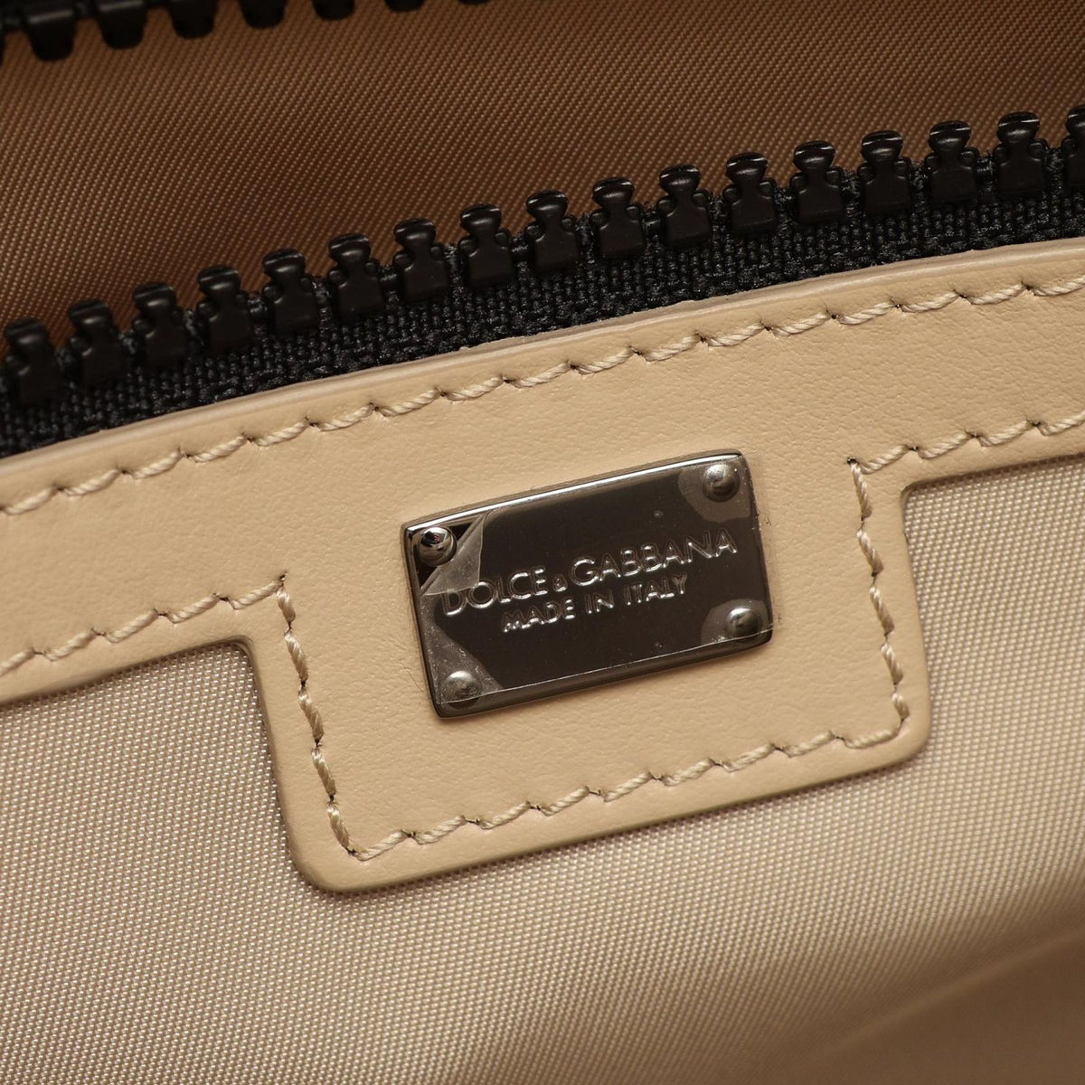 Dolce & Gabbana Tote Bag Logo Shopping Small 2-Way Beige Nylon Leather — view 4