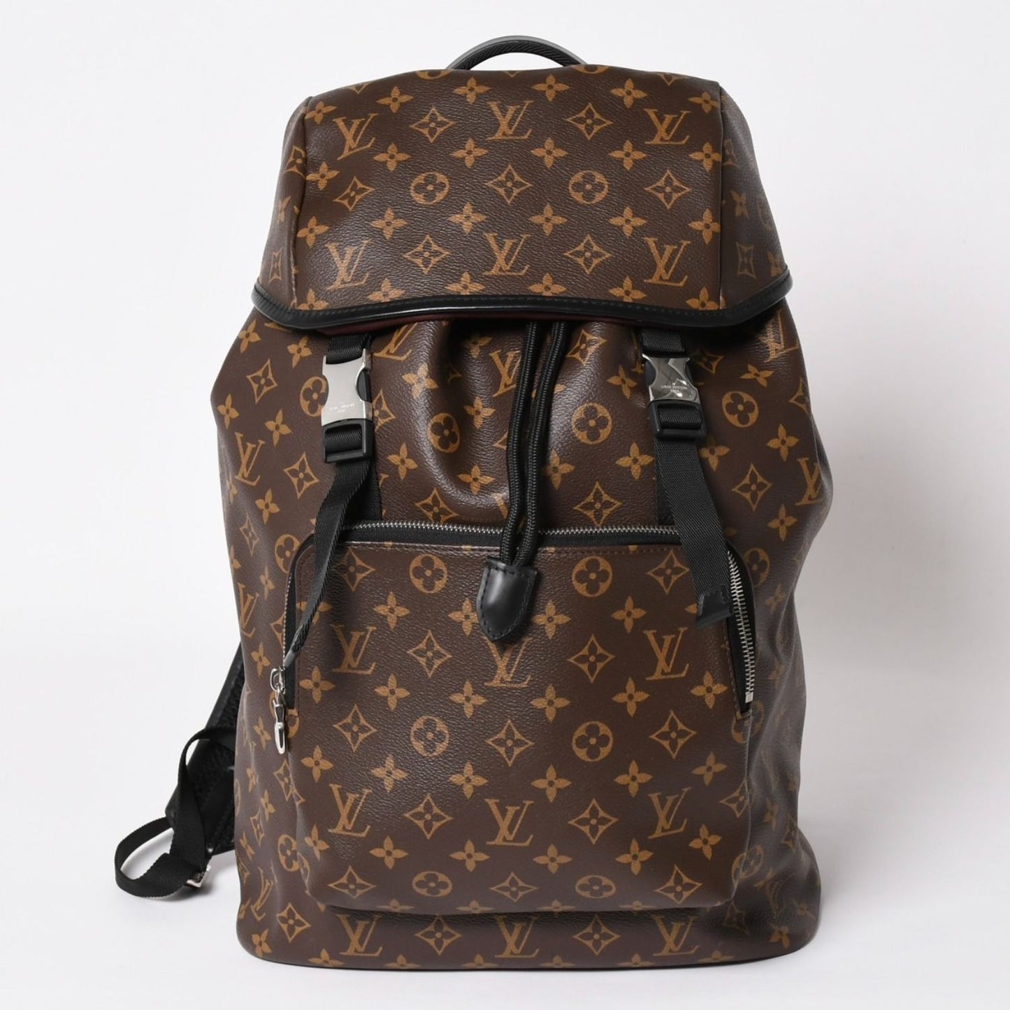 Louis Vuitton Zack Backpack Monogram Macassar Canvas Brown Silver