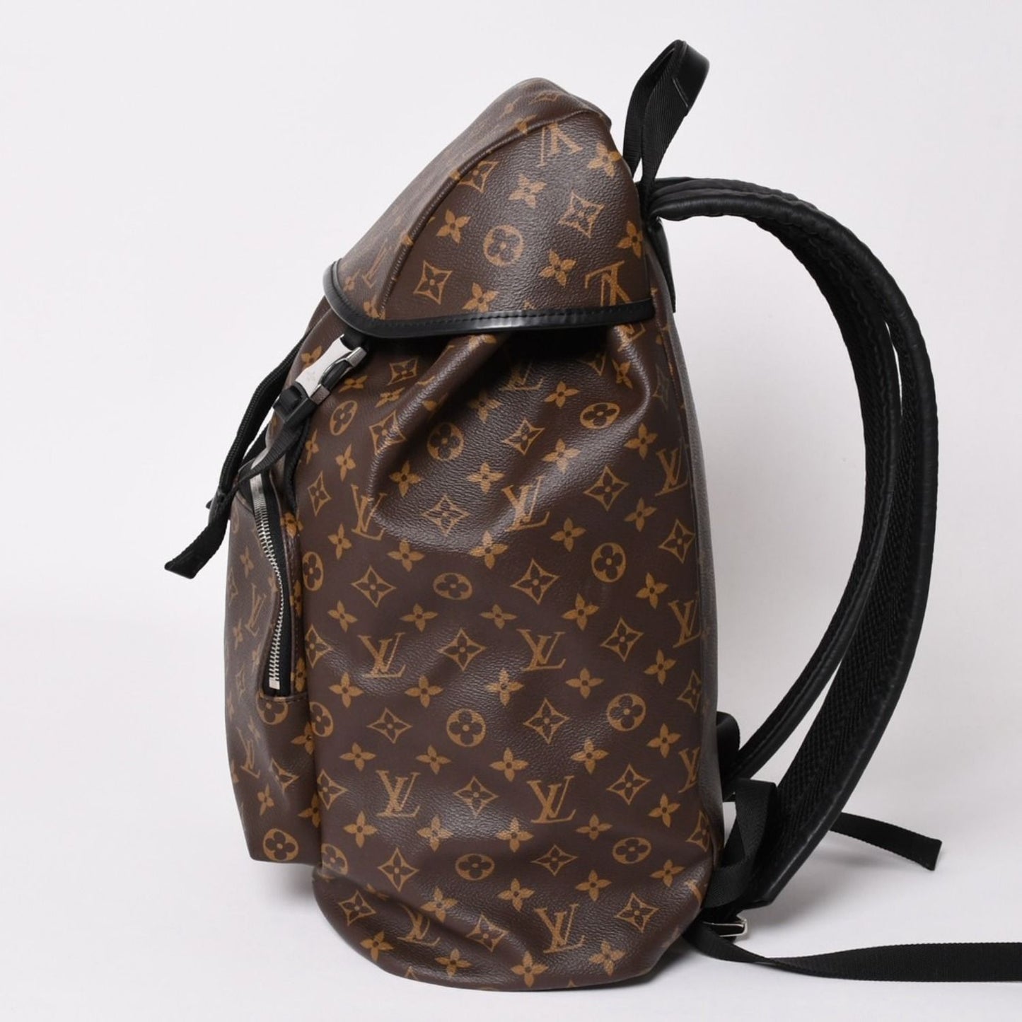 Louis Vuitton Zack Backpack Monogram Macassar Canvas Brown Silver — view 4