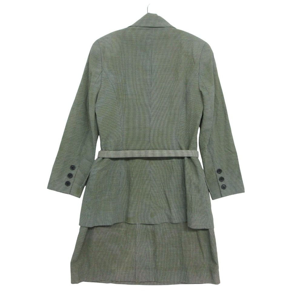 Celine Suit Set Dress Teil Jacket Houndstooth Logo Plate with Belt Vintage Black — view 2