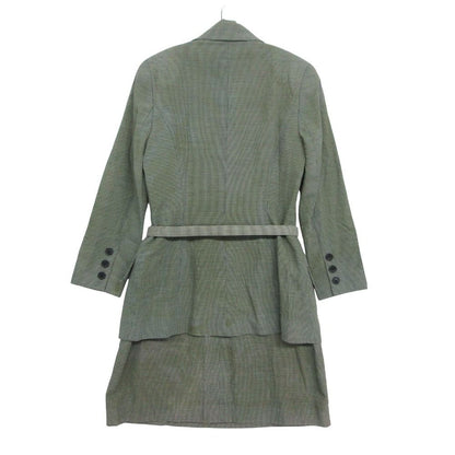 Celine Suit Set Dress Teil Jacket Houndstooth Logo Plate with Belt Vintage Black — view 2