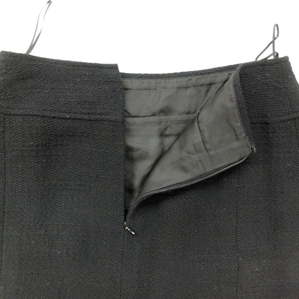 Chanel 98A Tweed Mini Skirt Tight Knee Length Wool Dark Navy — view 3