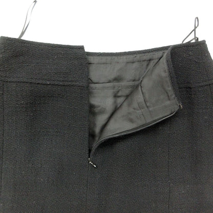 Chanel 98A Tweed Mini Skirt Tight Knee Length Wool Dark Navy — view 3