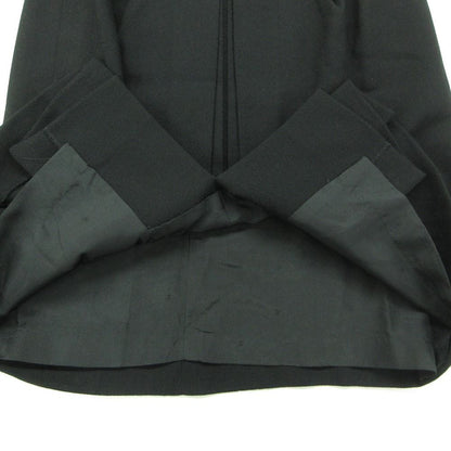 Chanel Skirt Tuck Slit Knee Length Wool Vintage Black — view 3