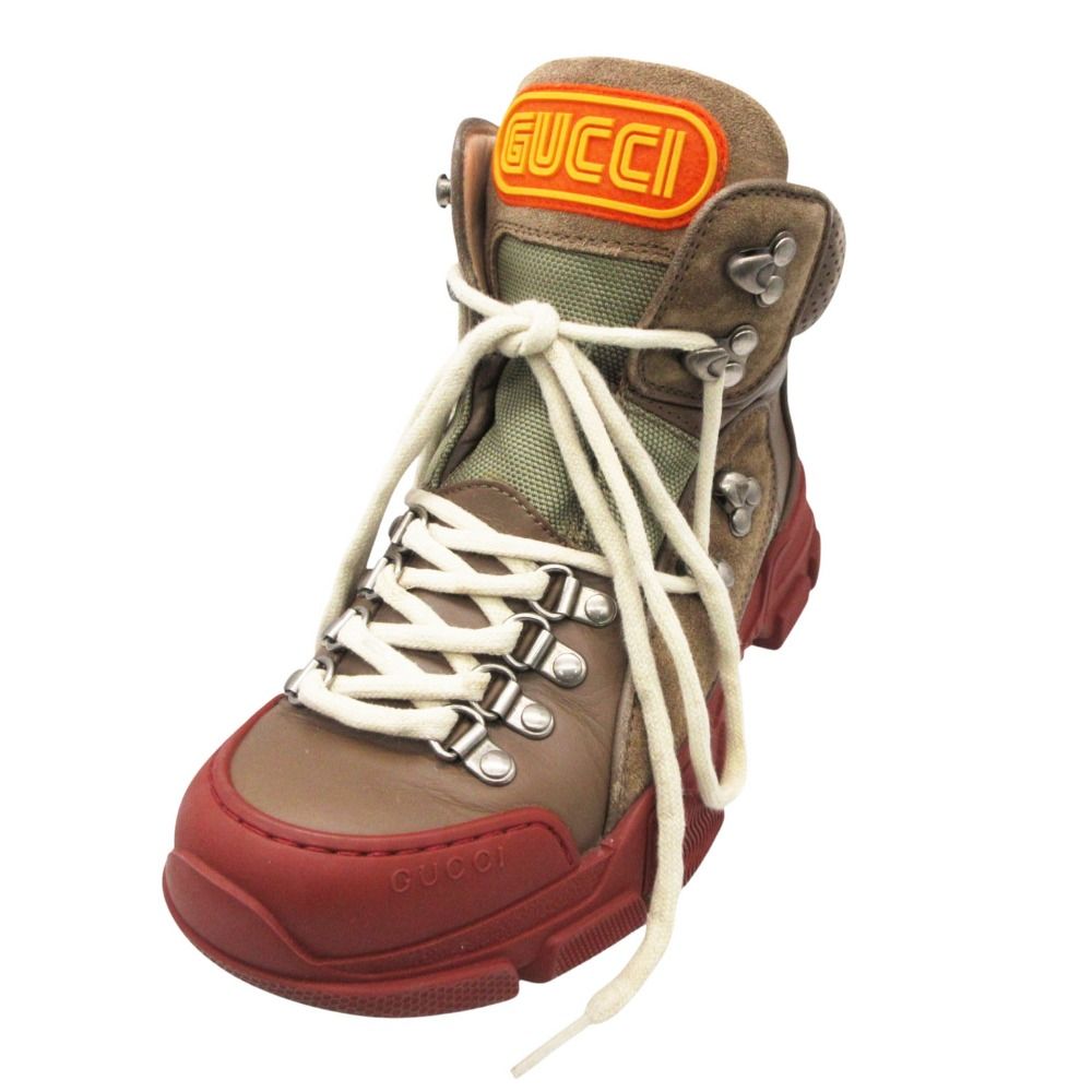 Gucci Boots Flash Trek High Top Sneakers Brown