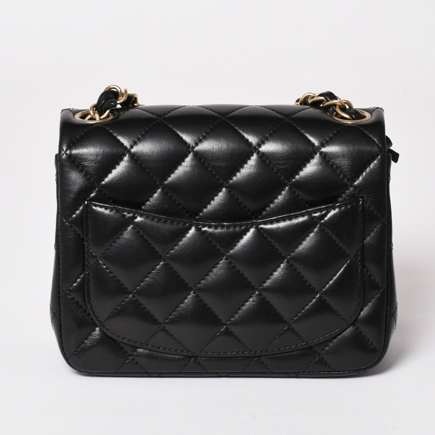 Chanel Mini Quilted 17 S Flap S Chain Shoulder Bag CC Logo Lambskin Black — view 2