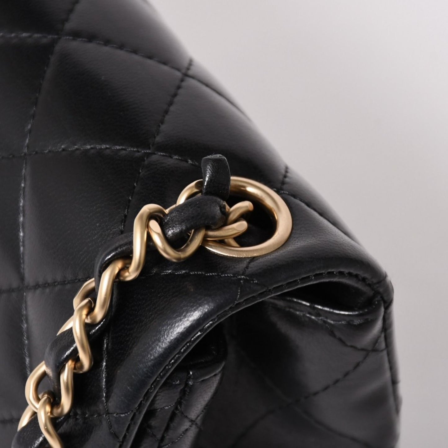 Chanel Mini Quilted 17 S Flap S Chain Shoulder Bag CC Logo Lambskin Black — view 5
