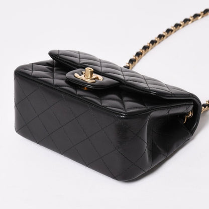 Chanel Mini Quilted 17 S Flap S Chain Shoulder Bag CC Logo Lambskin Black — view 8