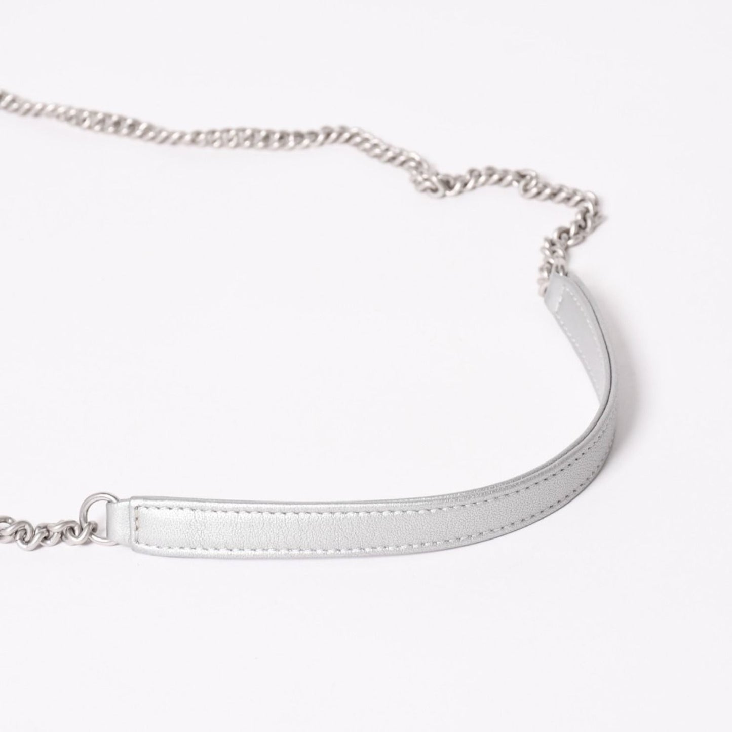 Chanel Chevron Stud Wars Chain Shoulder Bag CC Logo Calfskin Silver — view 6