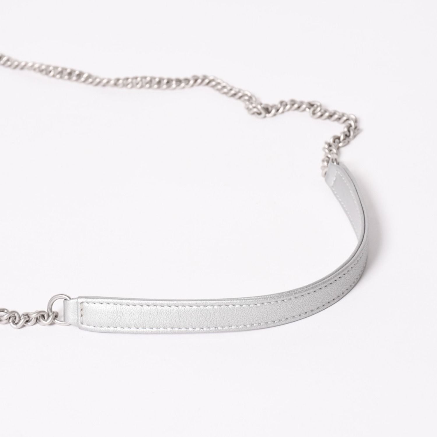 Chanel Chevron Stud Wars Chain Shoulder Bag CC Logo Calfskin Silver — view 6