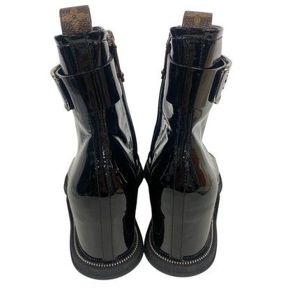 Louis Vuitton Short Boots Open Toe Moonlight Line LV Circle Logo Black — view 5