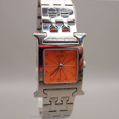 Hermes Watch Silver Orange Quartz — view 2