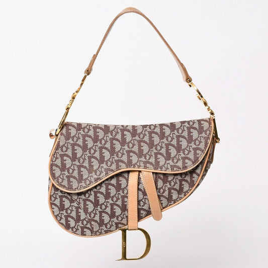 Dior Saddle Bag Oblique Trotter Brown