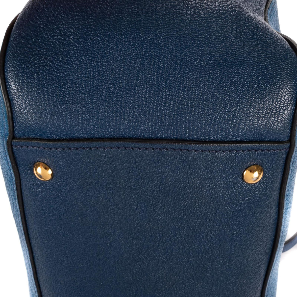 Miu Miu Bauletto Bag Blue Navy Madras Leather — view 6