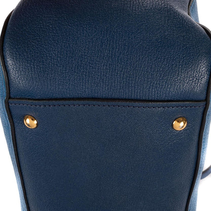 Miu Miu Bauletto Bag Blue Navy Madras Leather — view 6