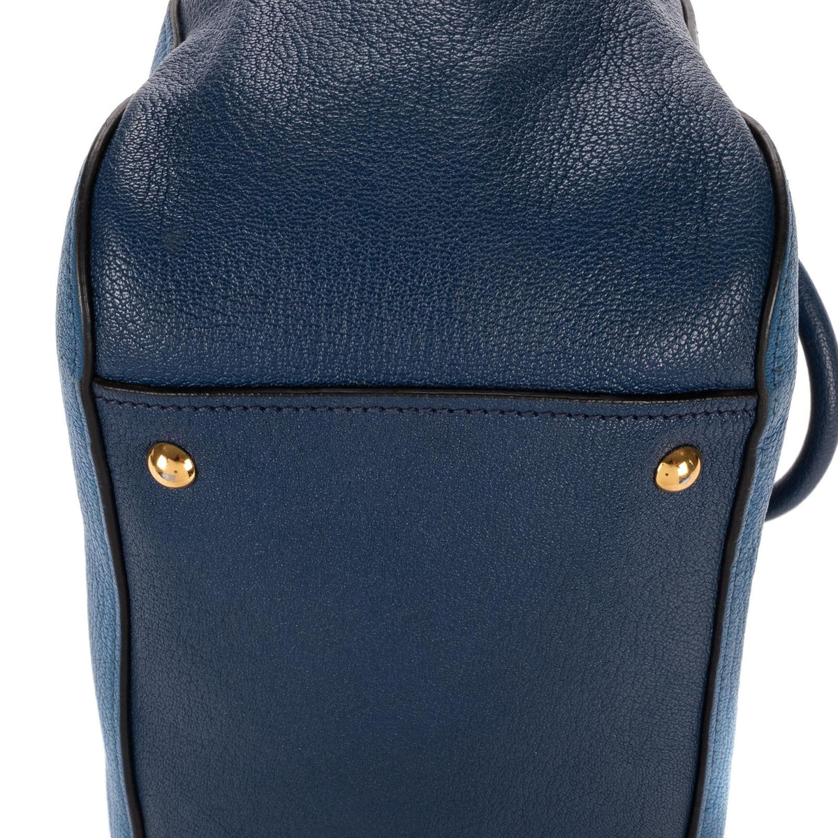 Miu Miu Bauletto Bag Blue Navy Madras Leather — view 7