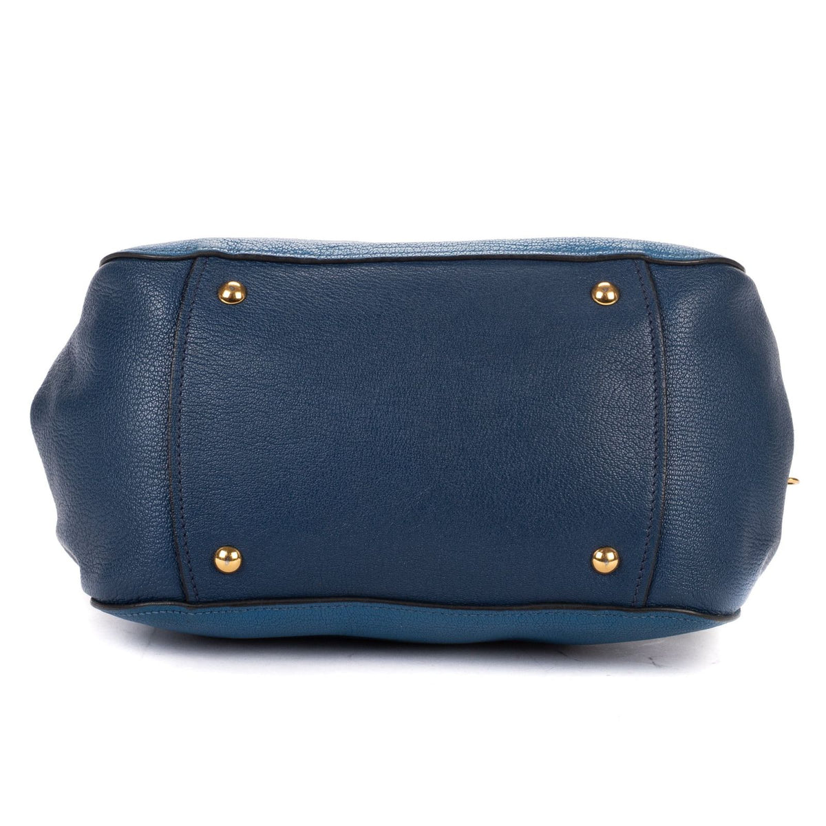Miu Miu Bauletto Bag Blue Navy Madras Leather — view 5