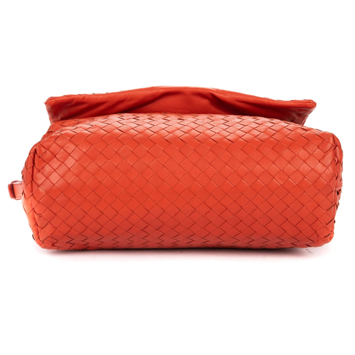 Bottega Veneta Flap Bag Messenger Orange Intrecciato Leather — view 6