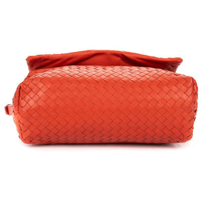 Bottega Veneta Flap Bag Messenger Orange Intrecciato Leather — view 6