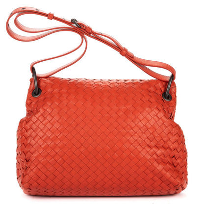 Bottega Veneta Flap Bag Messenger Orange Intrecciato Leather — view 5