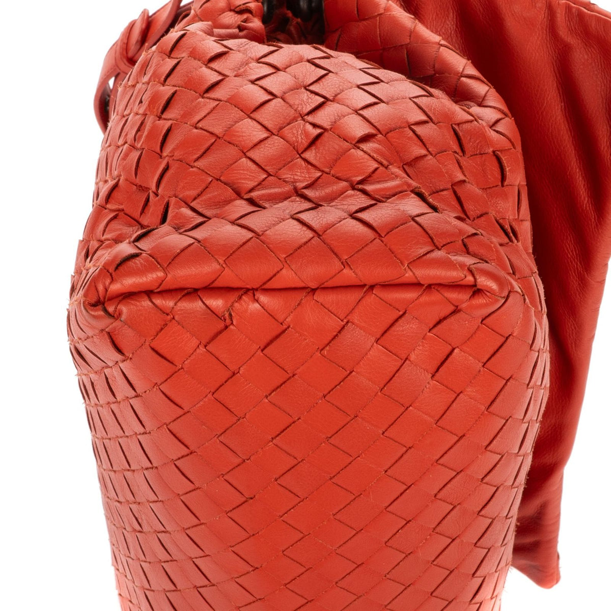 Bottega Veneta Flap Bag Messenger Orange Intrecciato Leather — view 8