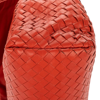 Bottega Veneta Flap Bag Messenger Orange Intrecciato Leather — view 7