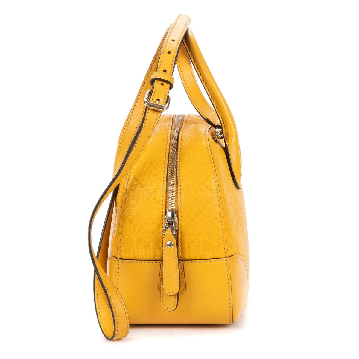 Gucci Bamboo Top Handle Yellow Diamante Canvas — view 3