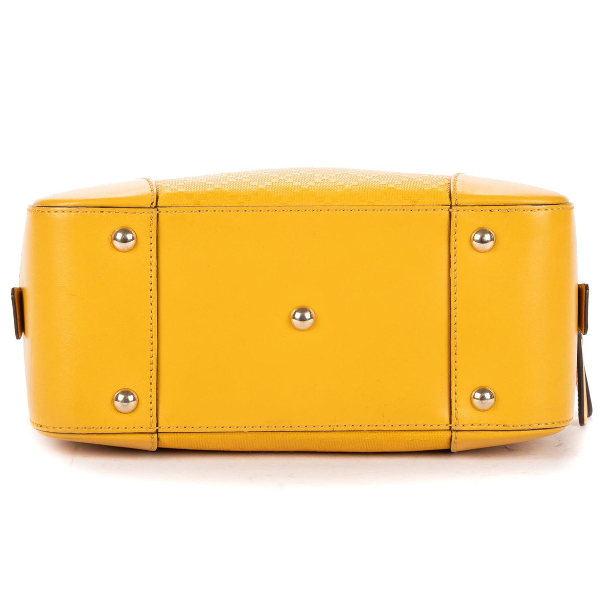 Gucci Bamboo Top Handle Yellow Diamante Canvas — view 6