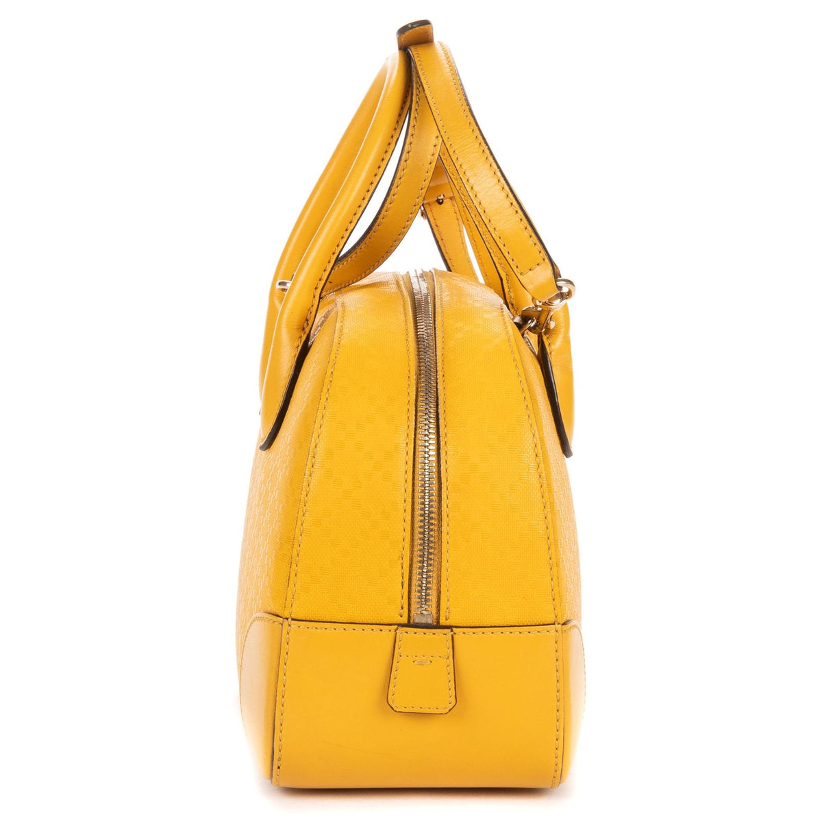 Gucci Bamboo Top Handle Yellow Diamante Canvas — view 4