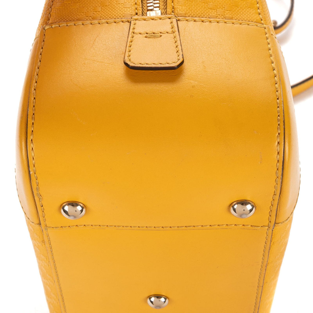 Gucci Bamboo Top Handle Yellow Diamante Canvas — view 7