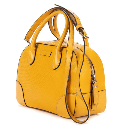 Gucci Bamboo Top Handle Yellow Diamante Canvas — view 2