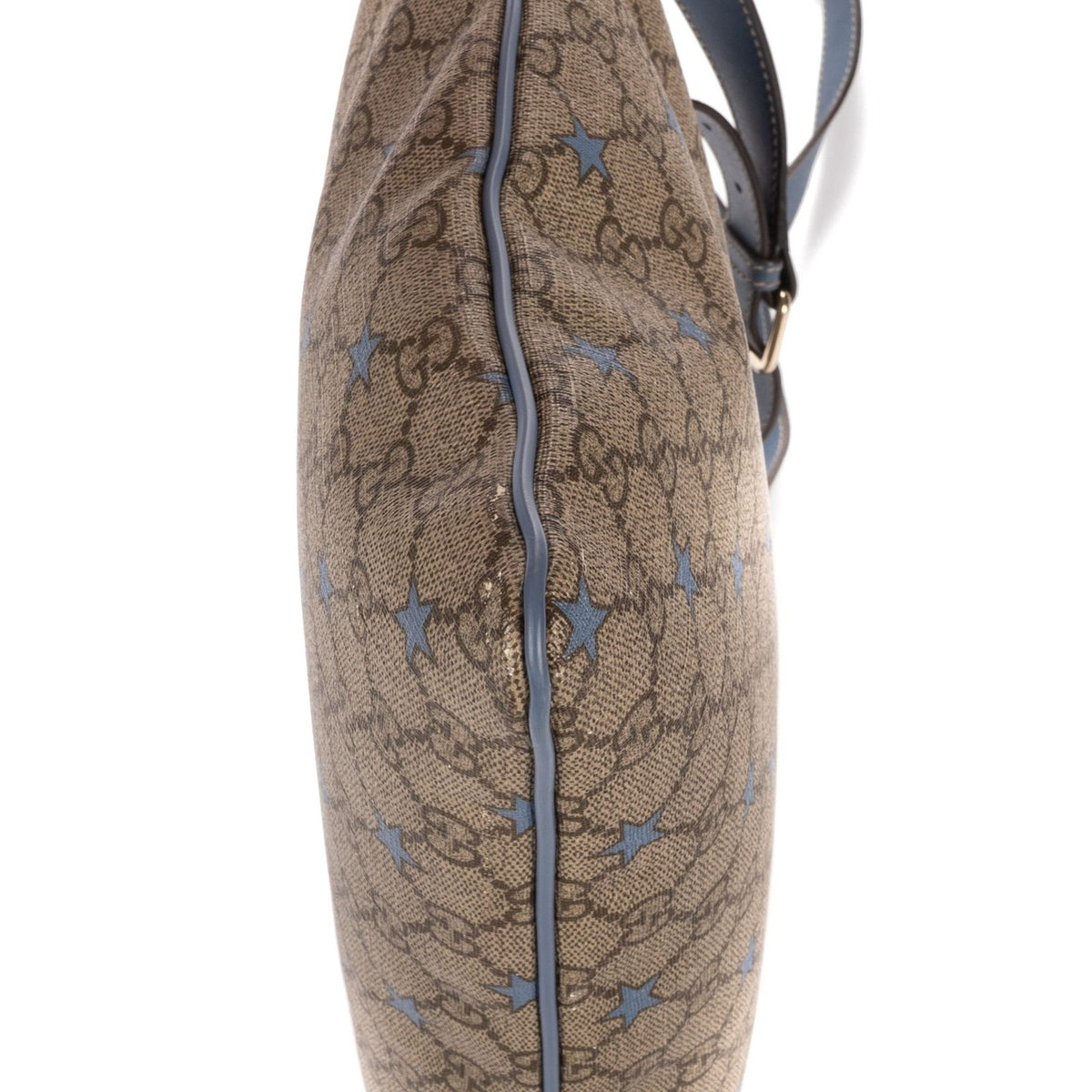 Gucci Large Square Zip Messenger Beige Blue Supreme Star Print Canvas — view 8