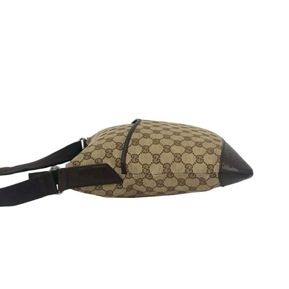 Gucci GG Monogram Canvas Perforated Leather Shoulder Bag Crossbody Brown Beige — view 5