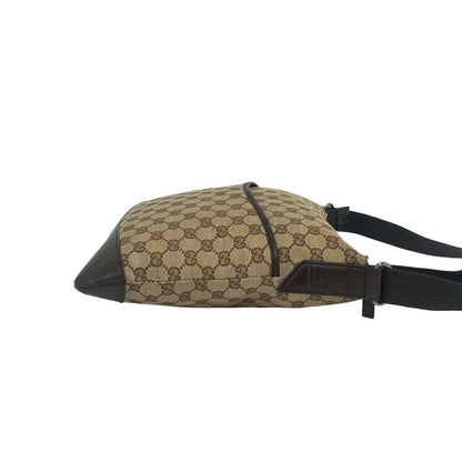 Gucci GG Monogram Canvas Perforated Leather Shoulder Bag Crossbody Brown Beige — view 6