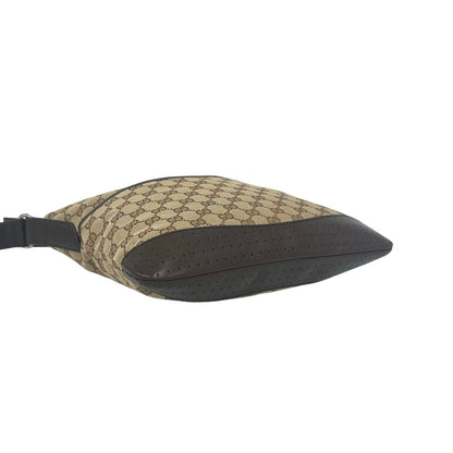 Gucci GG Monogram Canvas Perforated Leather Shoulder Bag Crossbody Brown Beige — view 7