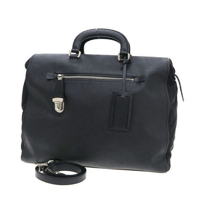 Prada Nylon Leather 2-Way Boston Black Messenger Bag